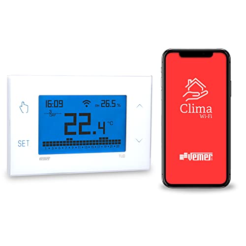 🔥 STARKER PREIS (-35%) VEMER VE772000 TUO WIFI - Thermostat Heizung Smart Home, WLAN Raumthermostat, Wochenprogrammierung, Steuerbar mit APP über Smartphone mit iOS und Android, Stromversorgung 230V, Weiß