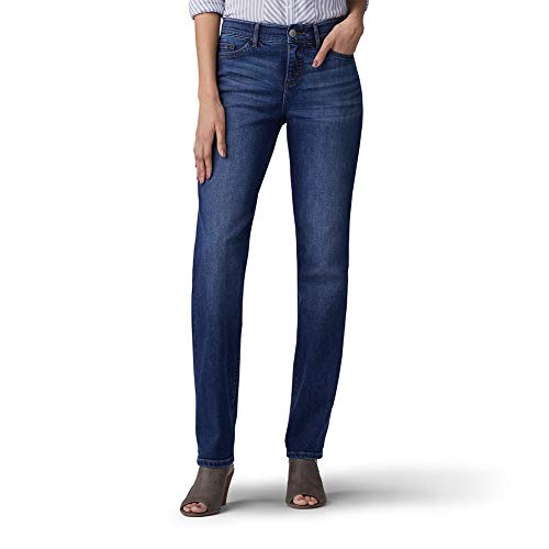 Lee Women's Ultra Lux Comfort with Flex Motion Straight Leg Jean Royal Chakra 14 Medium