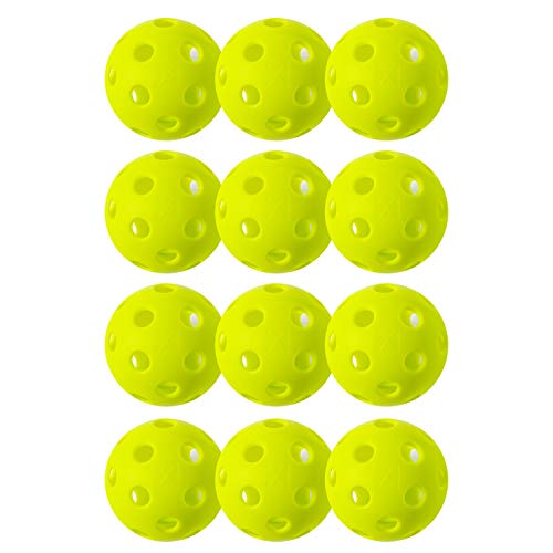 Franklin Sports X-26 Indoor Pickleballs - Indoor Court Balls - USA Pickleball (USAPA) Tournament Approved - 12 Pack Inside Balls - Lime Green