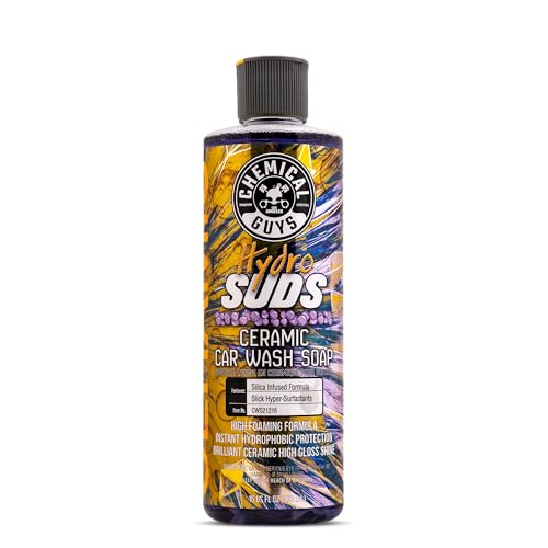 Chemical Guys HydroSuds Ceramic SiO₂ Shine High Foaming Car Wash Soap - Works with Foam Cannons, Foam Guns, or Bucket Washes for Cars, Trucks, Motorcycles, RVs, and More, Berry Scent - 16 oz