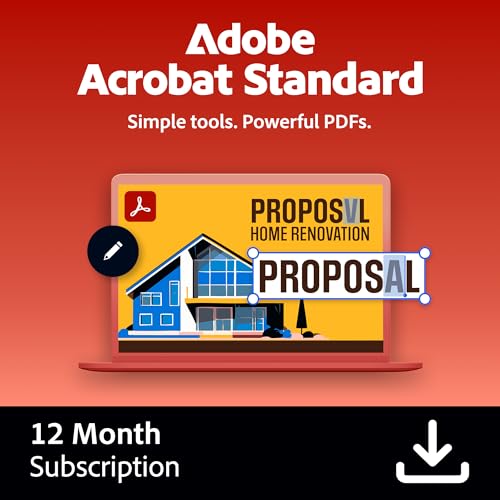 Adobe Acrobat Standard | 12-Month Subscription | PDF Software