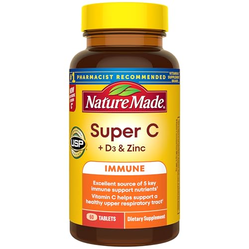 Nature Made Super C with Vitamin D3 and Zinc, 60 Tablets
