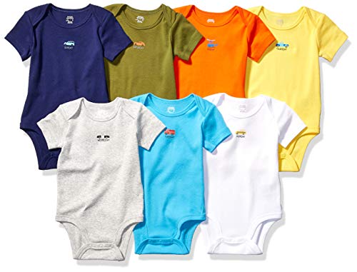 Amazon Essentials short-sleeve baby bodysuits, 7-pack