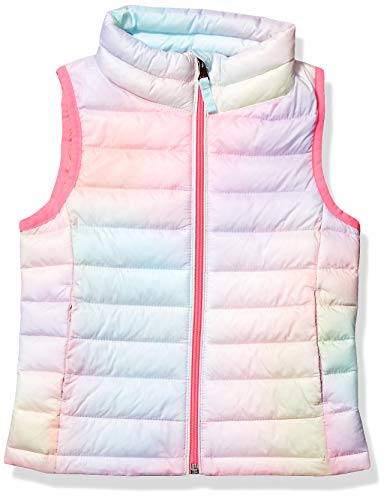 Amazon Essentials Toddler Girls' Lightweight Water-Resistant Packable Puffer Vest, Pink Ombre, 4T