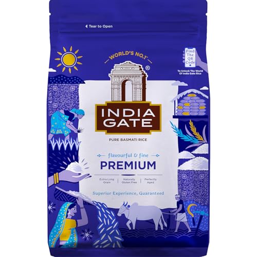 🔥 SELTEN SO GÜNSTIG (-40%) INDIA GATE Premium Basmati Reis – Feiner, aromatischer Langkornreis aus Indien, feines Langkorn (1 x 5 kg)
