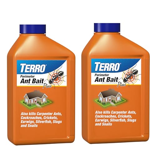 TERRO T2600 Perimeter Outdoor Ant Bait Plus - Attracts and Kills Carpenter Ants, Roaches, Crickets, Earwigs, Silverfish, Slugs and Snails - 2 Pack, 4Lbs