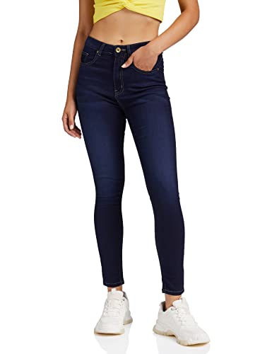 Amazon Brand - Symbol Women's Skinny Stretchable Jeans (SS19DNM002D_Dark Blue_28)