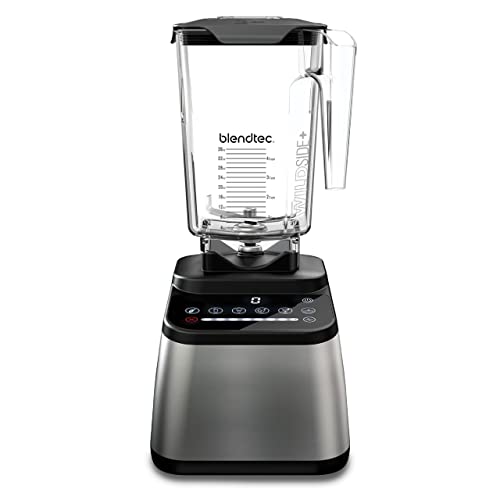 Blendtec Original Designer Series Blender and 90 Oz WildSide+ Jar - Kitchen Blender Bundle - Stainless Steel