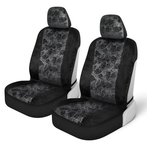 BDK FreshProtect Midnight Maui Sideless Fun Graphic All Protective Front Seat Covers for Auto Cars -Sedan Truck SUV Minivan - Non Fade - Universal 2 Piece