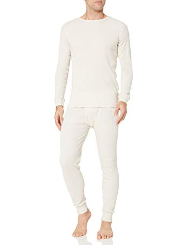 Amazon Essentials Thermal Long Johns Underwear Set for Men, Large, Natural