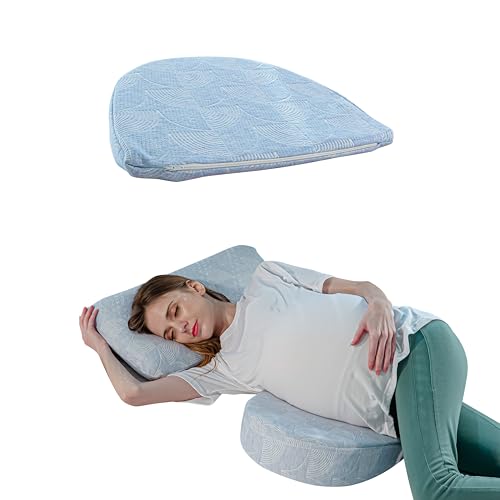 The White Willow Pregnancy Pillow for Women-Maternity Pillow for Pregnancy Sleeping-Memory Foam Pregnancy Pillow Wedge Shape for Belly & Back Support-