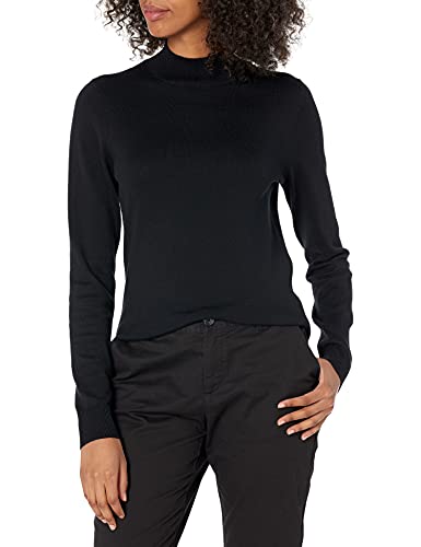 Amazon Essentials Women's Lightweight Mockneck Sweater (Available in Plus Size), Black, Medium