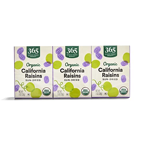 Pack of 6, 365 by Whole Foods Market, Organic Raisins, 1 Ounce