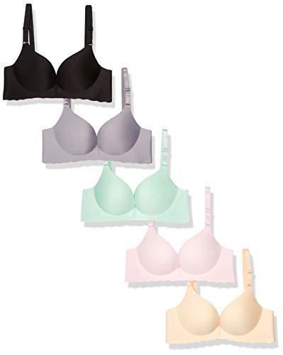 Pack of 5,Women Comfort No Wire Bras Seamless No Show Bra Pack (MKL2, 32C).