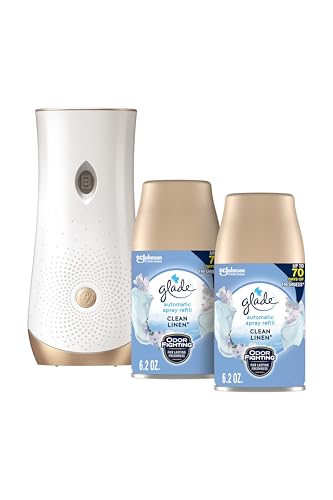 Glade Automatic Spray Refill and Holder Kit Air Freshener Clean Linen 6.2oz 2-Count