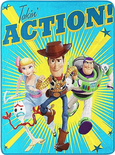 Northwest Toy Story Micro Raschel Throw Blanket, 46" x 60", Takin Action