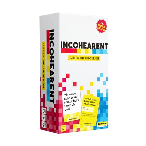 WHAT DO YOU MEME? Incohearent, The Guess The Gibberish Party Game by Relatable, A Funny Card Game for Adults, Great for Game Night Games, Includes 400 Cards, Instructions, and 1 Sand Timer
