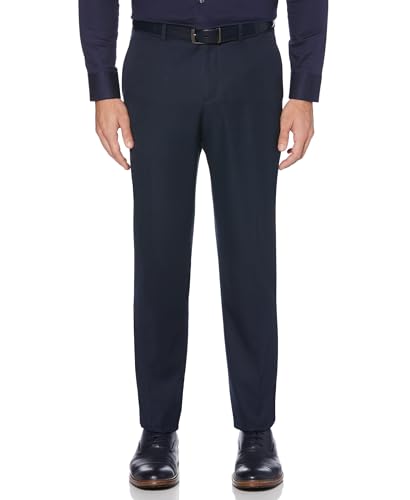 Perry Ellis Men's Portfolio Performance Stretch Dress Pant, Modern Fit and Non-Iron Flat Front, Twilight, 32W x 30L