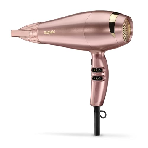 🔥 SELTEN SO GÜNSTIG (-56%) BaByliss Haartrockner Rose Gold – 2100W Professioneller Ionic Föhn, leichter Reiseföhn, schnelles Trocknen durch Keramiktechnologie, 3 Temperatur- und 2 Geschwindigkeitsstufen, Silber, 5336PE