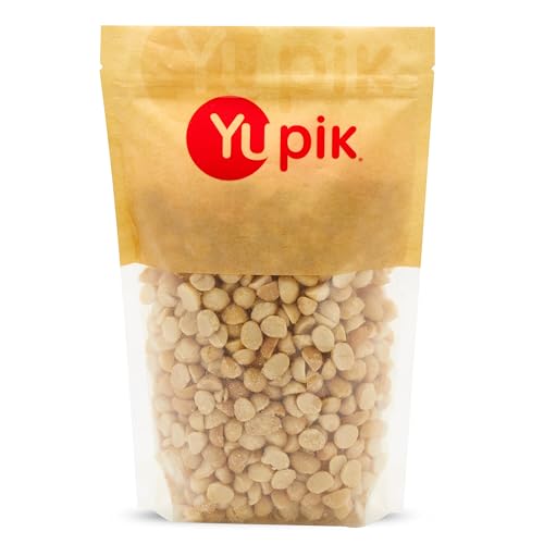 Yupik Macadamia Nuts, Medium Pieces, 2.2 lb (35.2 oz), Gluten-Free, Kosher, Raw Nuts, Broken Pieces, Unsalted, Unroasted, Oil-Free, Creamy Flavor, Source of Fiber, Healthy Snacks, For Baking, Cooking
