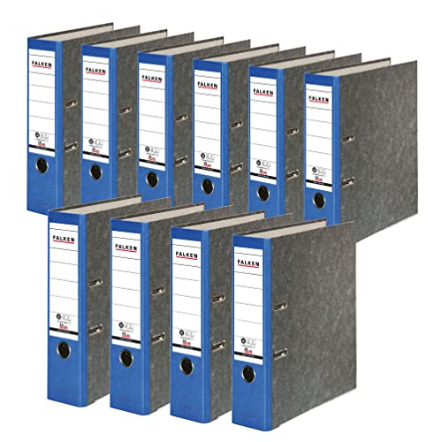 ⚡ BLITZDEAL (-72%) FALKEN 10x Wolkenmarmor-Ordner 8 cm breit DIN A4 blauer Rücken