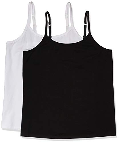 Amazon Essentials Women's Tank Top Camisole Pack, Plus Size, Pack of 2, Black/White, 3X