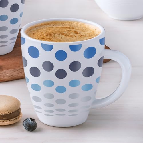 Opalware Polka Blue Mug, (390ml, Multicolour)