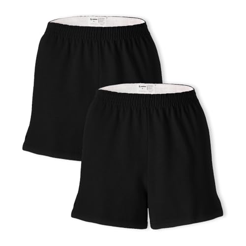 Soffe Womens Authentic Cheer Short, Black, X-Small (2-Pack)