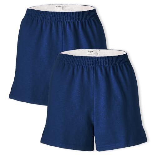 Soffe Womens Authentic Cheer Short, Navy, Small (2-Pack)