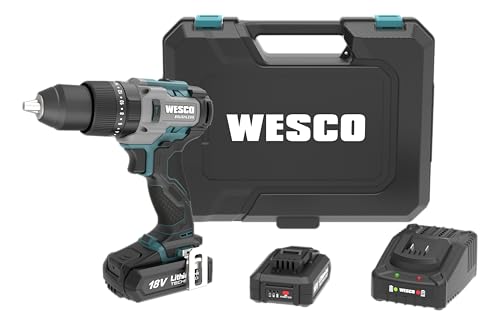 Furadeira de Impacto Brushless Wesco 18V WS2419K2 – Torque 60Nm, 2 Baterias 2.0Ah, 32.000 IPM, Mandril Metálico 13mm, Maleta e Carregador Bivolt – Garantia de 10 Anos no Motor