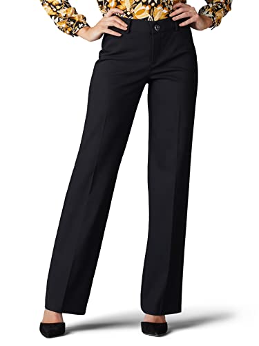 Lee Women's Ultra Lux Comfort with Flex Motion Trouser Pant Black 4 Medium