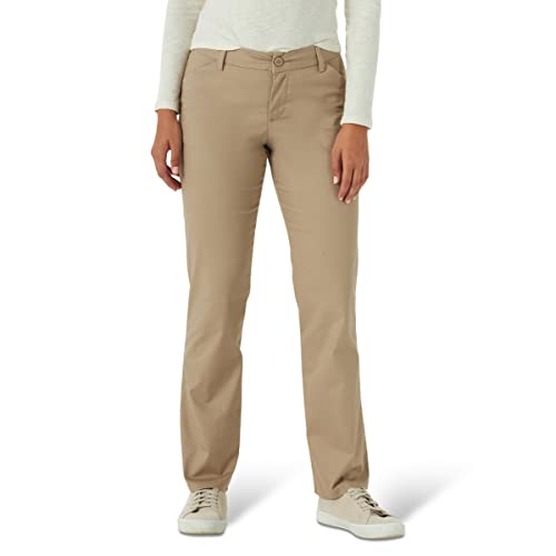 Lee womens Wrinkle Free Relaxed Fit Straight Leg Pants, Flax, 2 US