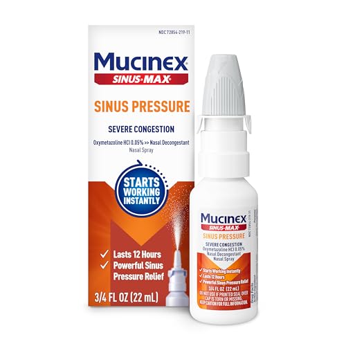 Mucinex Sinus-Max Severe Nasal Congestion Relief Sinus & Allergy Nasal Spray, 0.75 Fluid Ounce