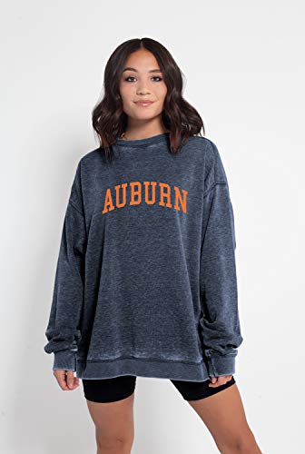 Chicka-d Auburn Tigers Women's Campus Crewneck Sweatshirt Ink, Medium