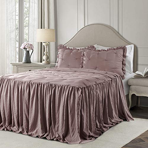 Lush Decor Ravello Pintuck, Polyester, Woodrose, King