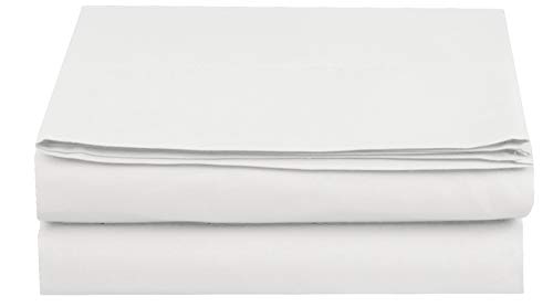 Elegant Comfort Premium Hotel Quality 1-Piece Flat Sheet, Luxury and Softest 1500 Premium Hotel Quality Microfiber Bedding Flat Sheet, Wrinkle-Free, Stain-Resistant, Twin/Twin XL, White
