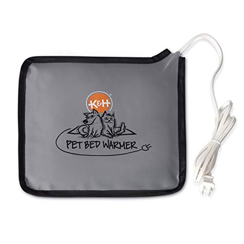 K&H Pet Products Pet Bed Warmer, Turn Any Pet Bed Into a Heated Cat or Dog Bed, Waterproof Indoor Heated Warming Pad Insert, Automatic Temperature, Safety Listed - Small 10.25 X 9.25in Gray