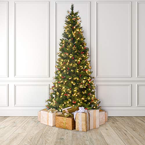 Martha Stewart Pinecone and Berry Pre-Lit Artificial Christmas Tree, Clear Lights