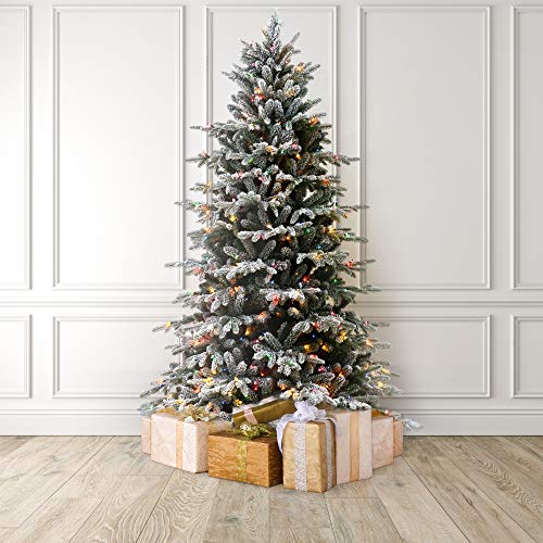 Martha Stewart Flocked Natural Pre-Lit Artificial Christmas Tree