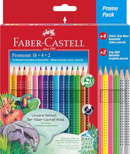 (-29%) Faber-Castell - Buntstifte Set, 24 Farben mit Neonfarben