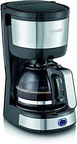 (-35%) SEVERIN Kompakt Kaffeemaschine, aromatischer Kaffee mit dem Kaffeebereiter für bis zu 4 Tassen, Filterkaffeemaschine mit Permanent-Schwenkfilter, Edelstahl/schwarz, KA 4808