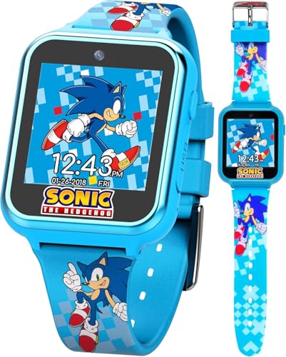 SEGA Sonic the Hedgehog Educational Learning Touchscreen Smart Watch Toy for Boys, Girls, Toddlers - Selfie Cam, Learning Games, Alarm, Calculator, Pedometer (Model: SNC4055AZ)