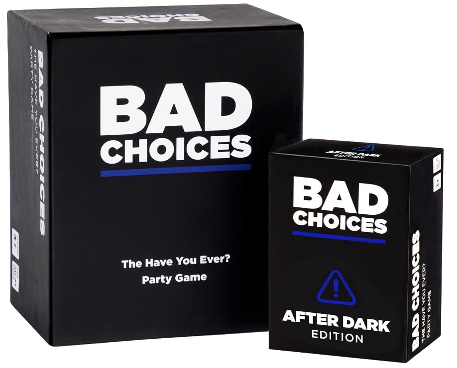 BAD CHOICES Party Game + After Dark Edition Set - Hilarious Adult Card Game for White Elephant Parties, Stocking Stuffers and Board Games Night with Your Friends