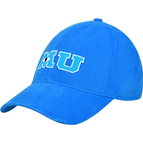 Disney Pixar Monsters Inc Monsters University Baseball Cap, Adjustable Dad Hat, Blue