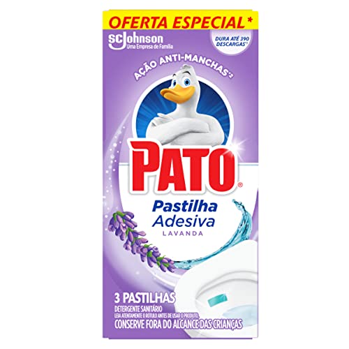 Pato Desinfetante Pastilha Sanitária Adesiva Lavanda, 3 unidades