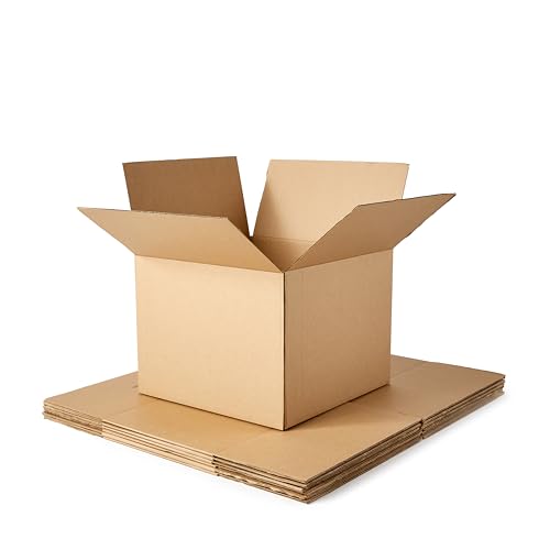 Amazon Basics Cardboard Moving Boxes - 6-Pack, Large, 20" x 20" x 15", Brown