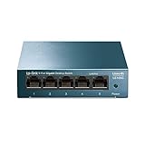 TP Link LS105G - Switch Ethernet Gigabit 5 Puertos RJ45, Plug & Play, Carcasa Metálica Resistente, Super disipación de Calor, Velocidad Estable sin retrasos, Ahorro de Energía, Silencioso, Smart TV