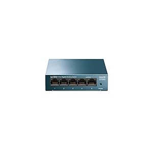 TP Link LS105G - Switch Ethernet Gigabit 5 Puertos RJ45, Plug & Play, Carcasa Metálica Resistente, Super disipación de Calor, Velocidad Estable sin retrasos, Ahorro de Energía, Silencioso, Smart TV