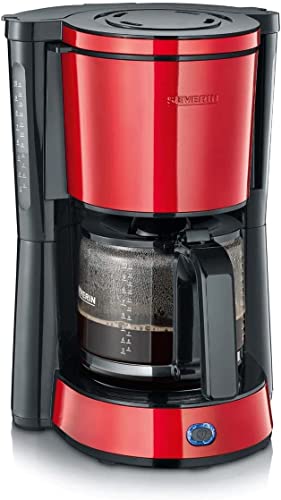 (-41%) SEVERIN Kaffeemaschine "Type" mit Glaskanne, aromatischer, schneller und leise gebrühter Kaffee mit dem Kaffeebereiter für bis zu 10 Tassen, Filterkaffeemaschine, rot, KA 4817