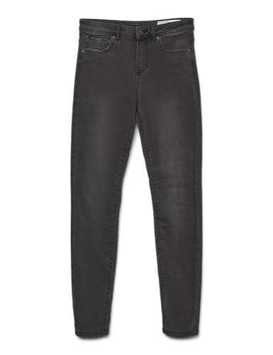 (-37%) VERO MODA Damen VMTANYA MR S Piping Jeans VI207 GA 10225234, Farbe: Dark Grey Denim, Größe L/32